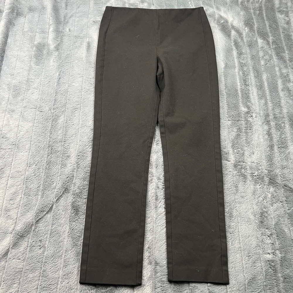 Gianni Bini Womens Black Straight Leg Dress Pants Side Zip Size 4